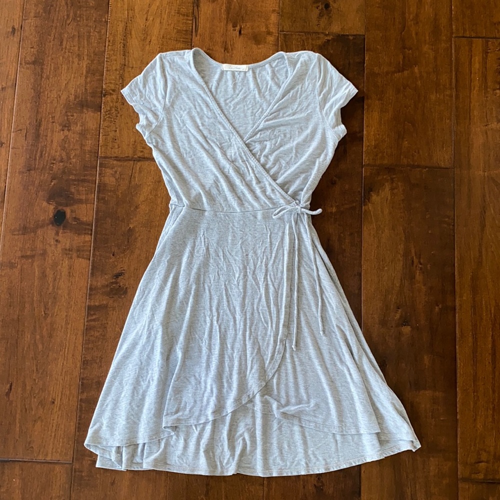 Grey comfy wrap dress